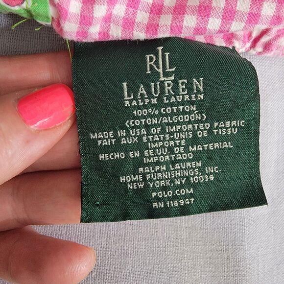 EUC Ralph Lauren Hampton Beach Throw Pillow Case 100% Cotton Made In USA - Picture 4 of 8